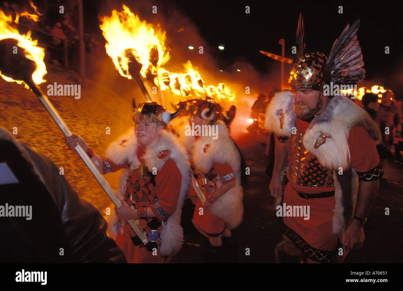 Up Helly Aa Shetland Scozia UK Foto Stock