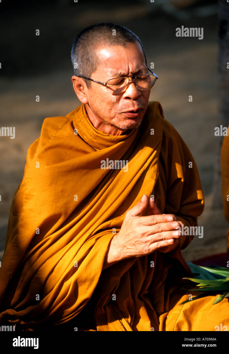 Thailandia Buddista tailandese sacerdote Buddha buddismo Foto Stock