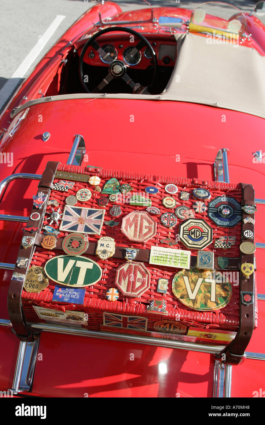 Hollywood Florida, Dream Car Classic, antiquariato, collezionista, rosso MG auto sportive, inglese, tronco, FL060214220 Foto Stock