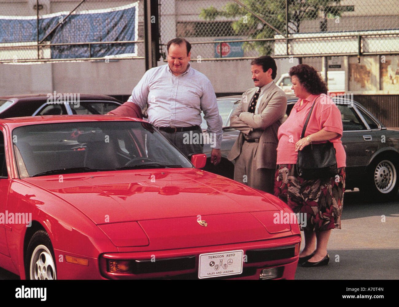 CADILLAC MAN 1990 Rank/Orion film con Robin Williams come un venditore auto (centro) Foto Stock