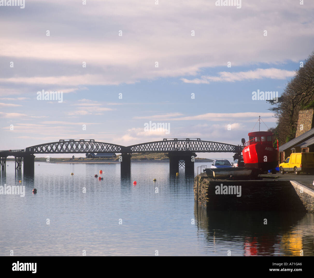 Ponte del Mawddach Estuary vicino a Blaenau Ffestiniog North West Wales Foto Stock