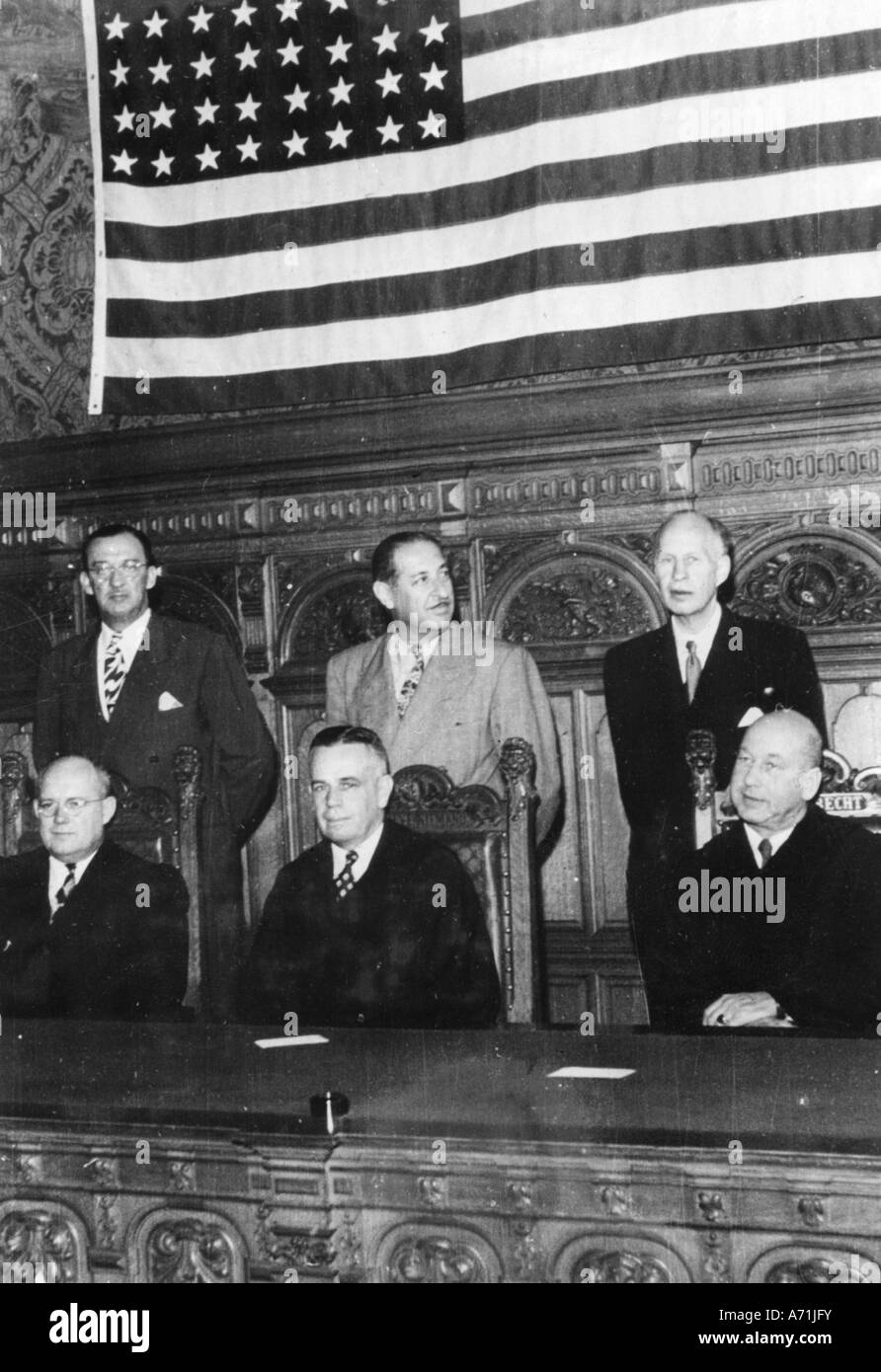Eventi, dopoguerra, giustizia, apertura del primo tribunale civile americano, Brema, 28.9.1948, Foto Stock