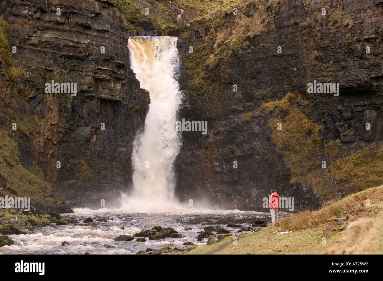 Inver tote cascate, Trotternish Peninsular, Isola di Skye in Scozia Foto Stock