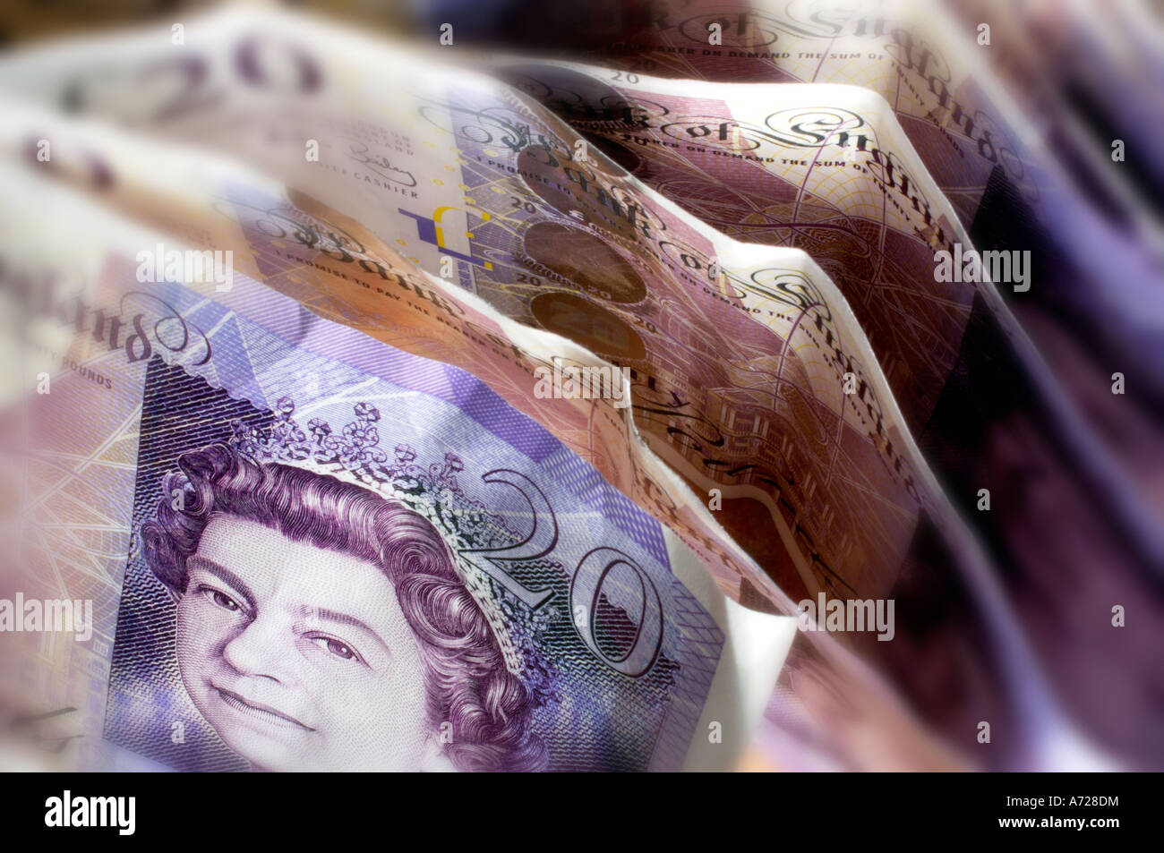 Regno Unito venti Pound banconote Foto Stock