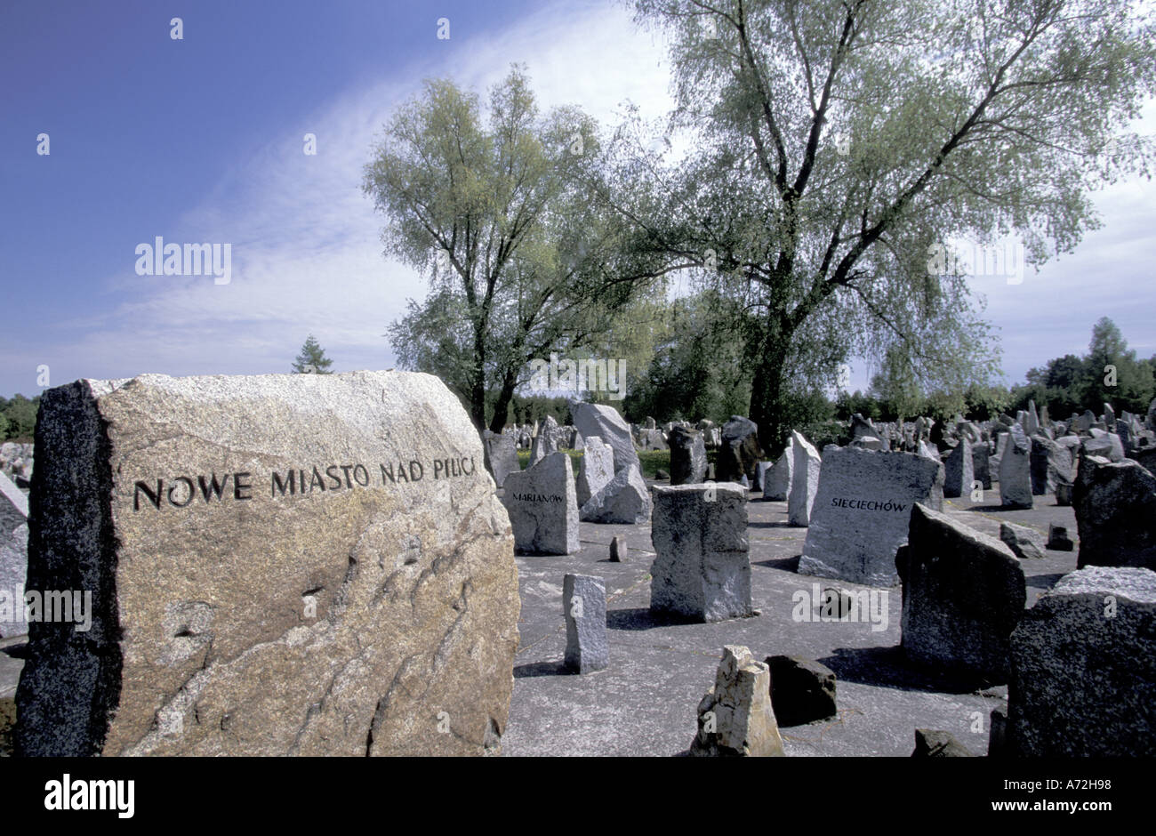 L'Europa, Polonia, Mazovia Orientale; Treblinka resti del sito; WW2 campo di concentramento, 17.000 Memoriale di pietra Foto Stock