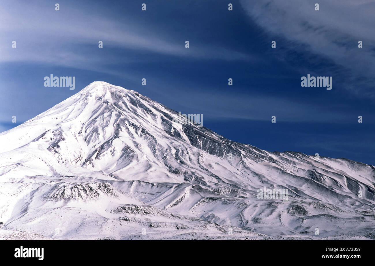 Alborz Mount Damavand Iran neve invernale Foto Stock
