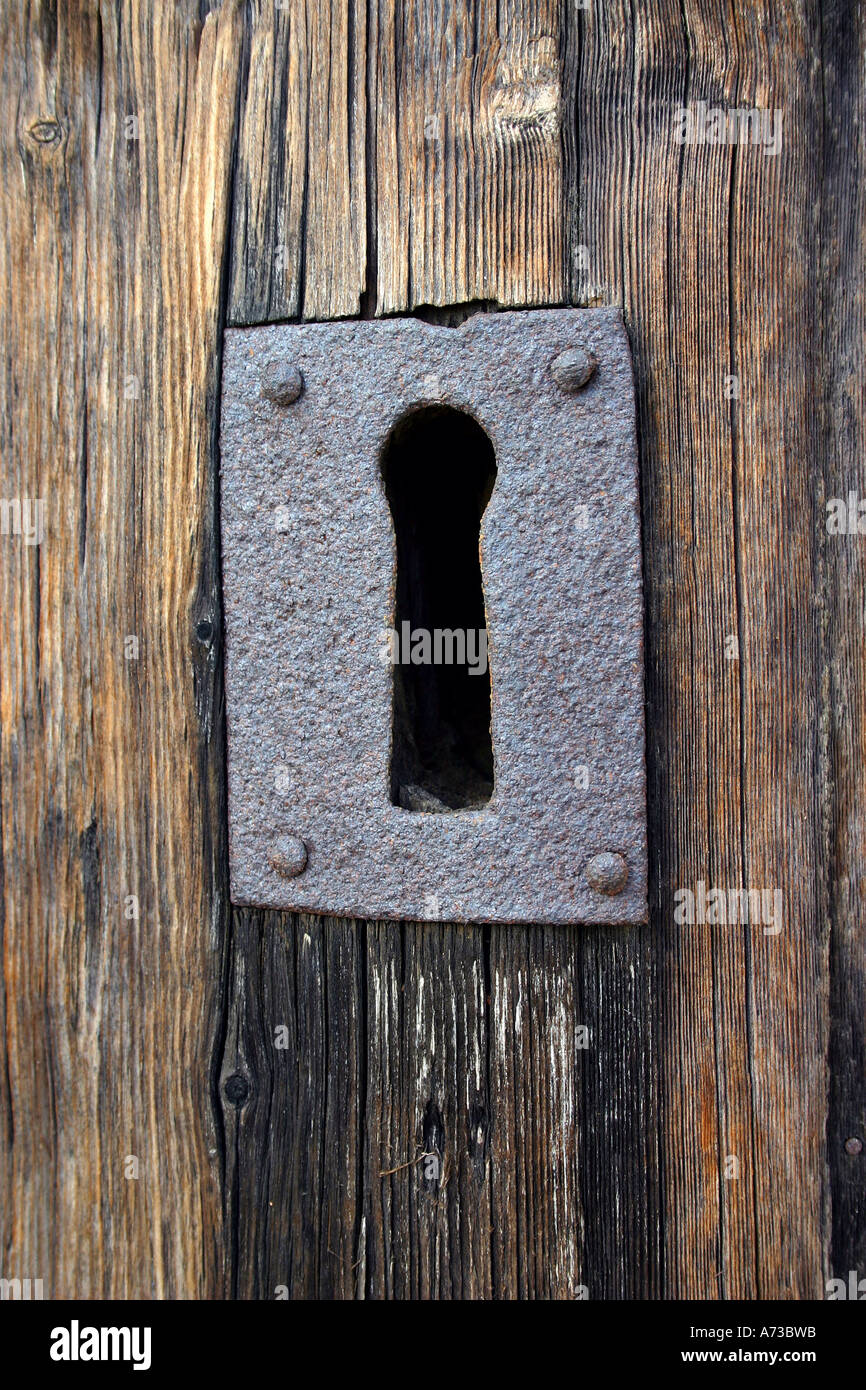 Vecchio buco della serratura Foto Stock