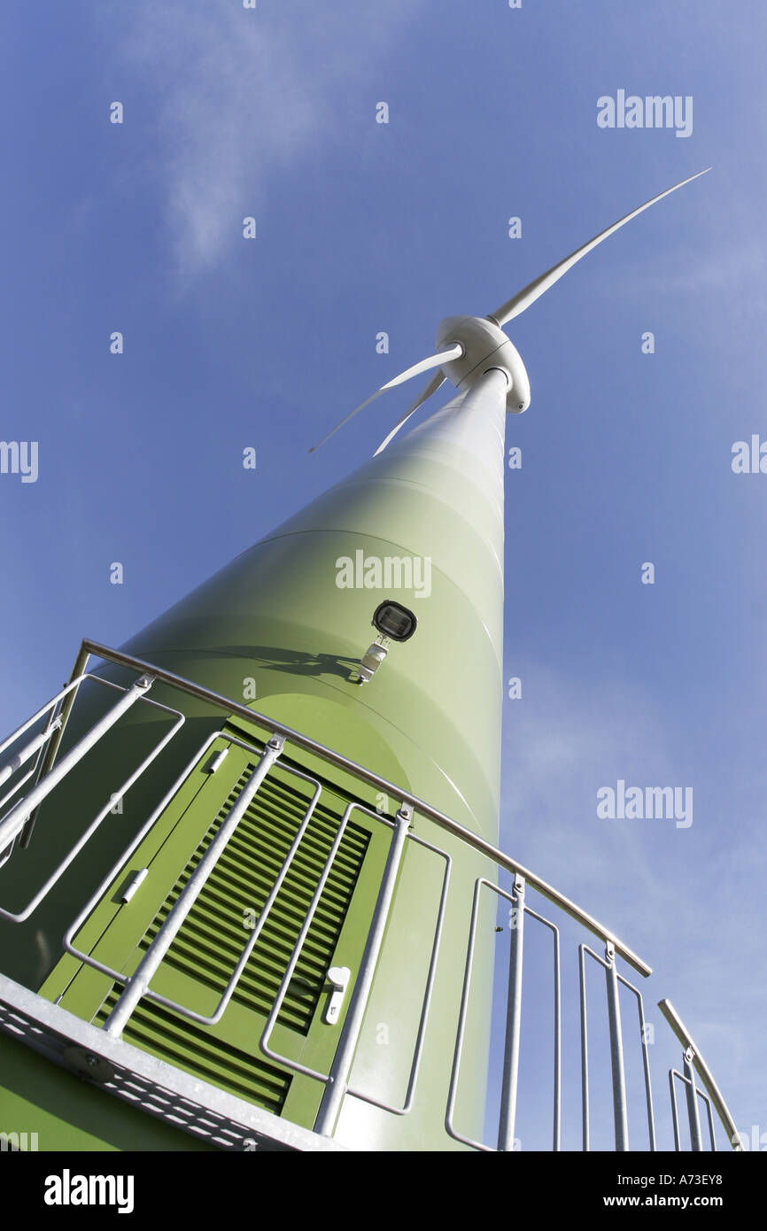 Wind power station, mulino a vento, Germania, Bassa Sassonia, Carolinensiel Foto Stock