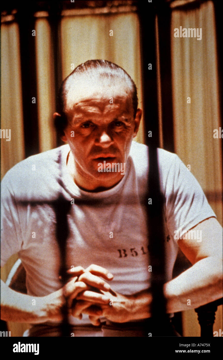 Il SILENZIO DEGLI INNOCENTI 1990 Rank/Orion film con Anthony Hopkins come dottor Hannibal Lecter Foto Stock