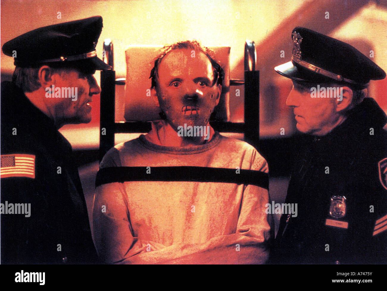 Il SILENZIO DEGLI INNOCENTI 1990 Rank/Orion film con Anthony Hopkins come dottor Hannibal Lecter Foto Stock