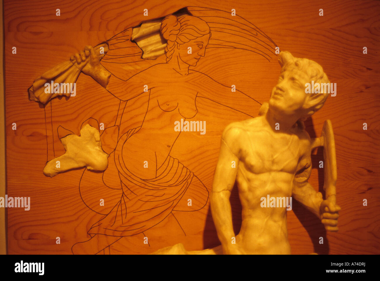 Scultura romana di Triton e Nereida Museo di Avila AVILA Castiglia e Leon Spagna Foto Stock