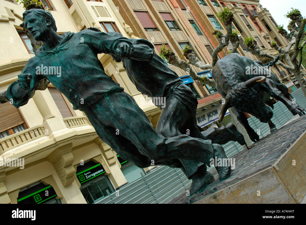 Monumento ai confini di San Fermin PAMPLONA Navarra Spagna Foto Stock