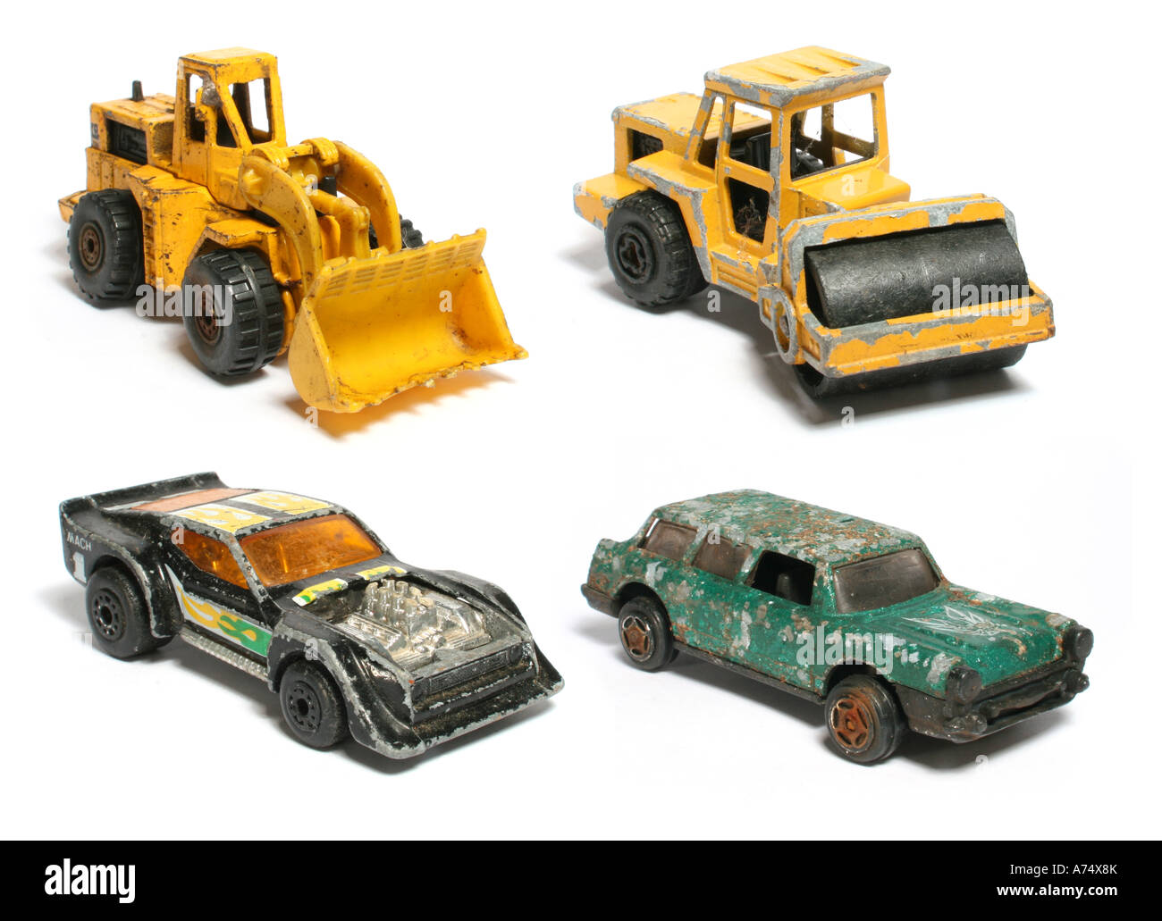 Battere automobili giocattolo Foto Stock