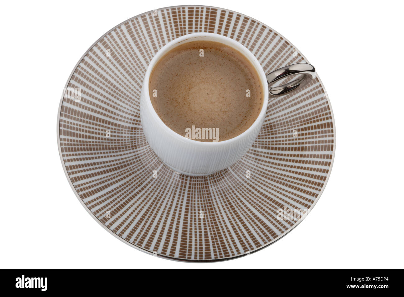 Un caffè in una tazza di caffè Foto Stock