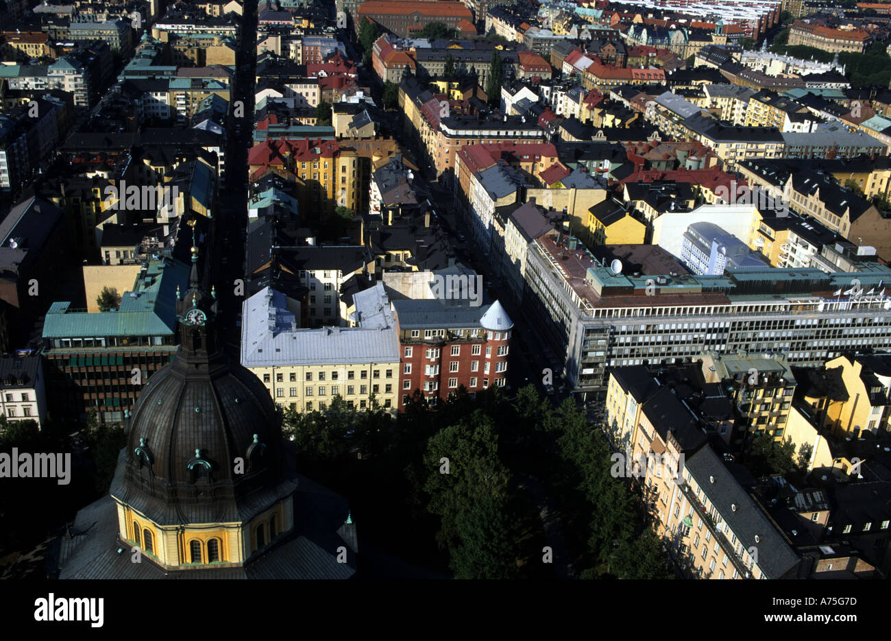 Una vista di Stoccolma da un palloncino in Svezia Foto Stock