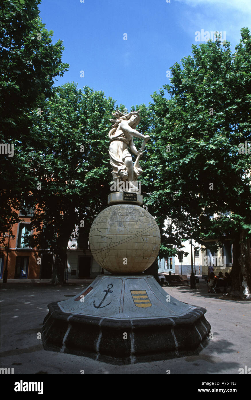 Statua della Dea del mare Anfitrite a Agde Foto Stock