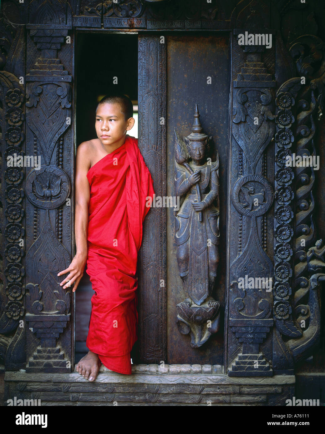 Monaco buddista, Mandalay Myanmar (Birmania) Foto Stock