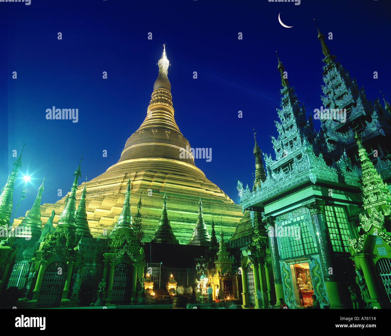 Tempio Schwedegon, Yangon, Myanmar (Birmania) Foto Stock