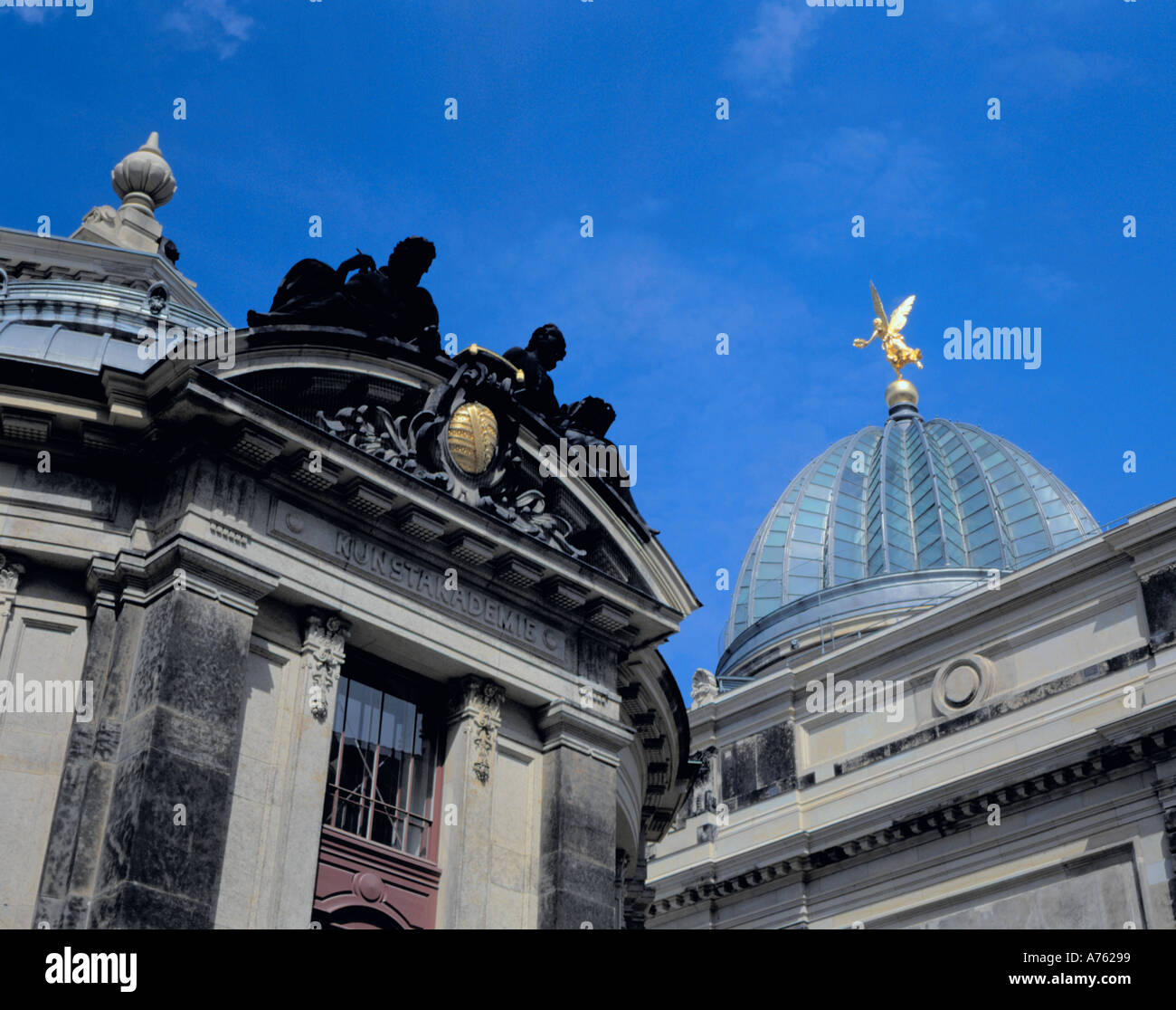 Cupola della Akademie des Bildenden Kunste (Scuola di Arte e tecnica sassone Unione sede), Dresda, Sassonia (Sassonia), Germania. Foto Stock