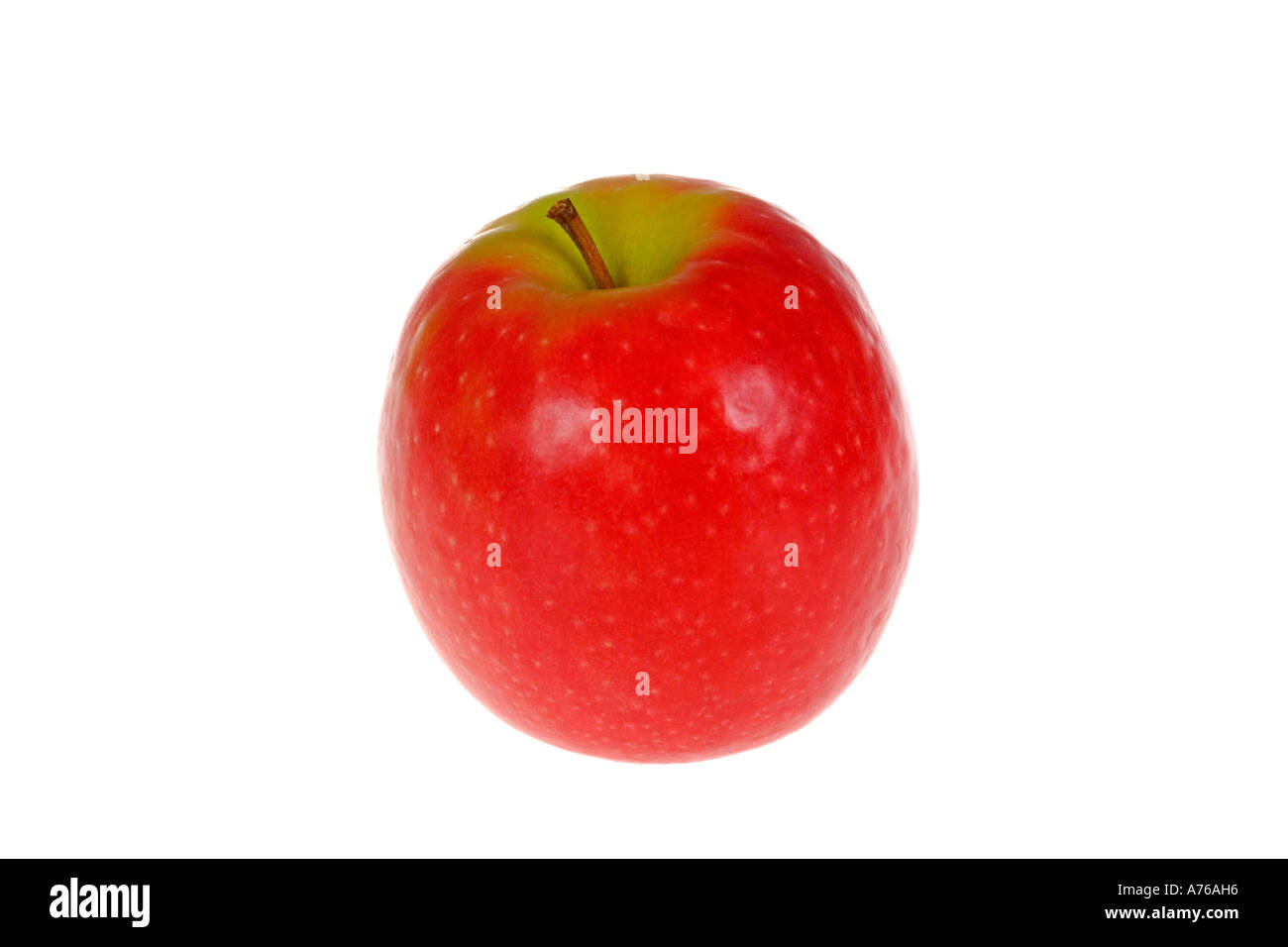 Tutto Unico Red Apple su un puro sfondo bianco. Foto Stock