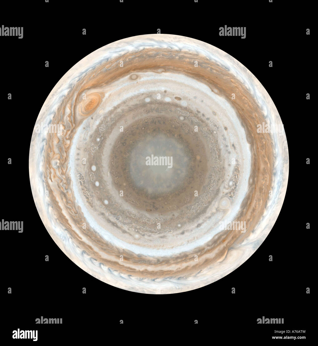 Questa mappa di Giove è il più dettagliato di colore globale mappa del pianeta mai prodotte. Foto Stock