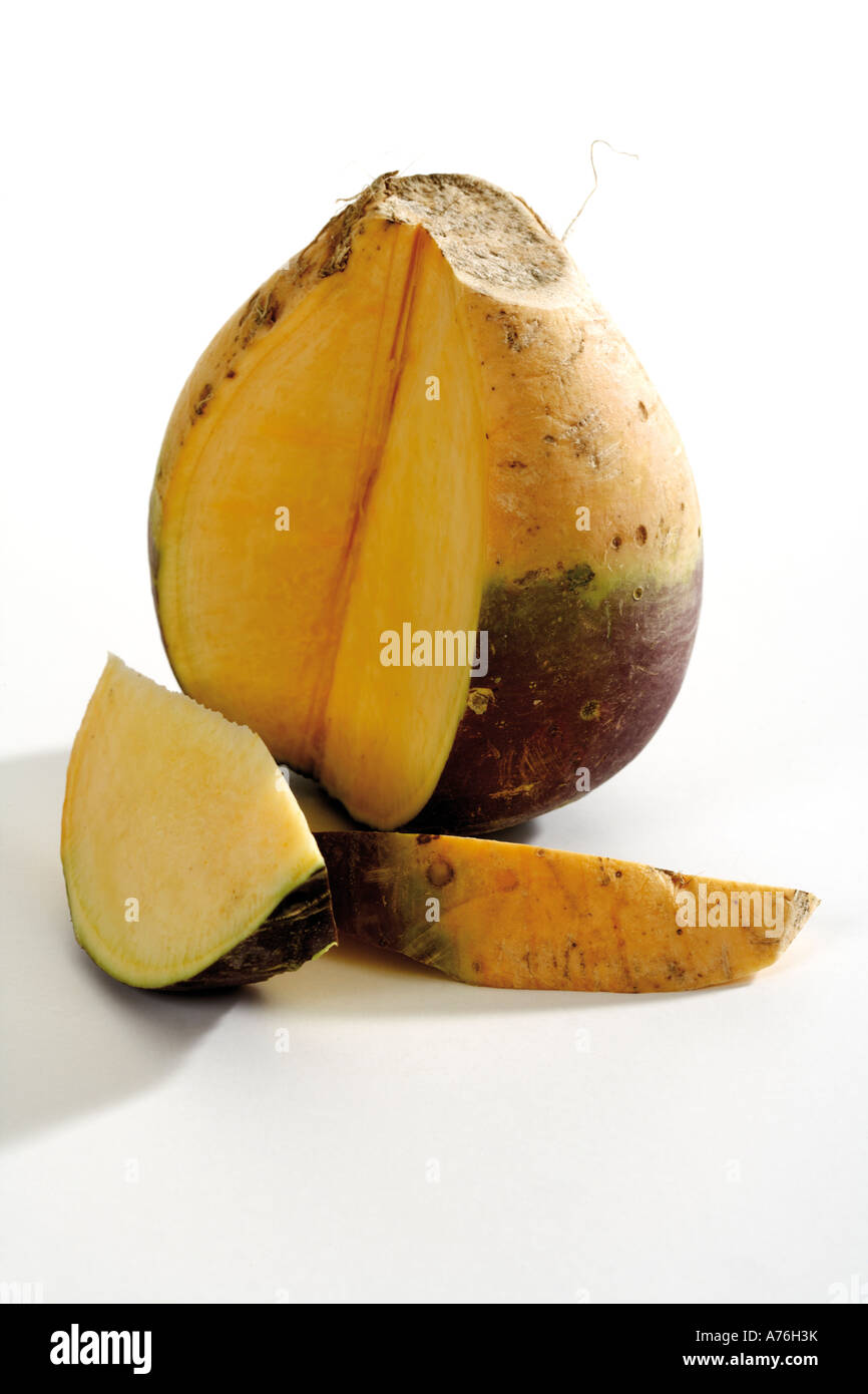 Rutabaga affettata, close-up Foto Stock
