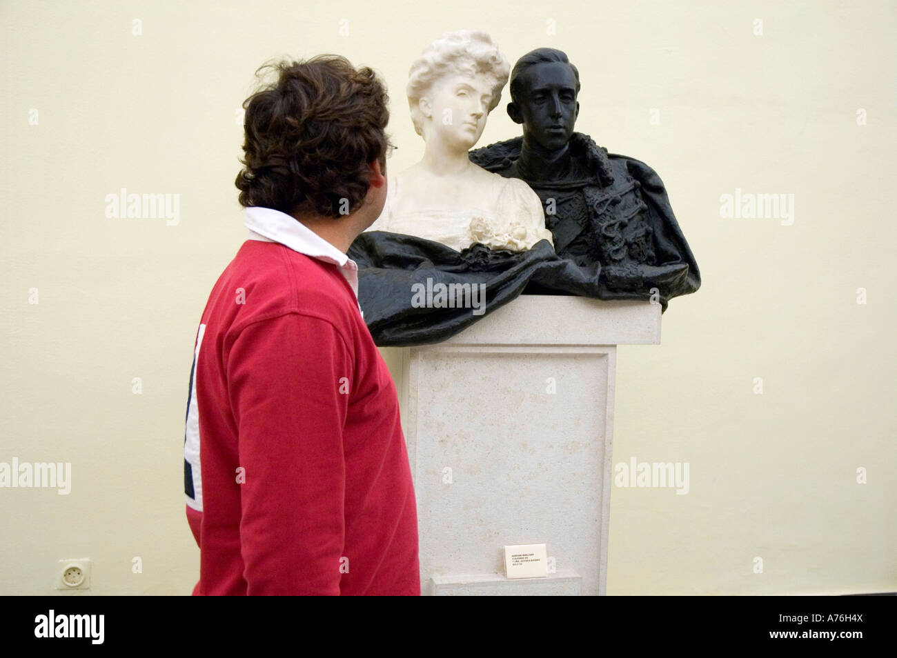 Victoria Eugenia e Alfonso XIII dello scultore Mariano Benlliure Royal Palace ARANJUEZ Madrid Comunità Autonome della Spagna Foto Stock