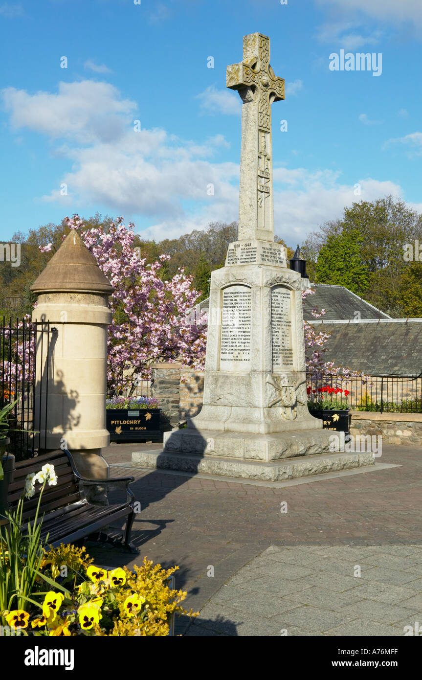 La Scozia, Perth and Kinross, Pitlochry. Memoriale di guerra Foto Stock