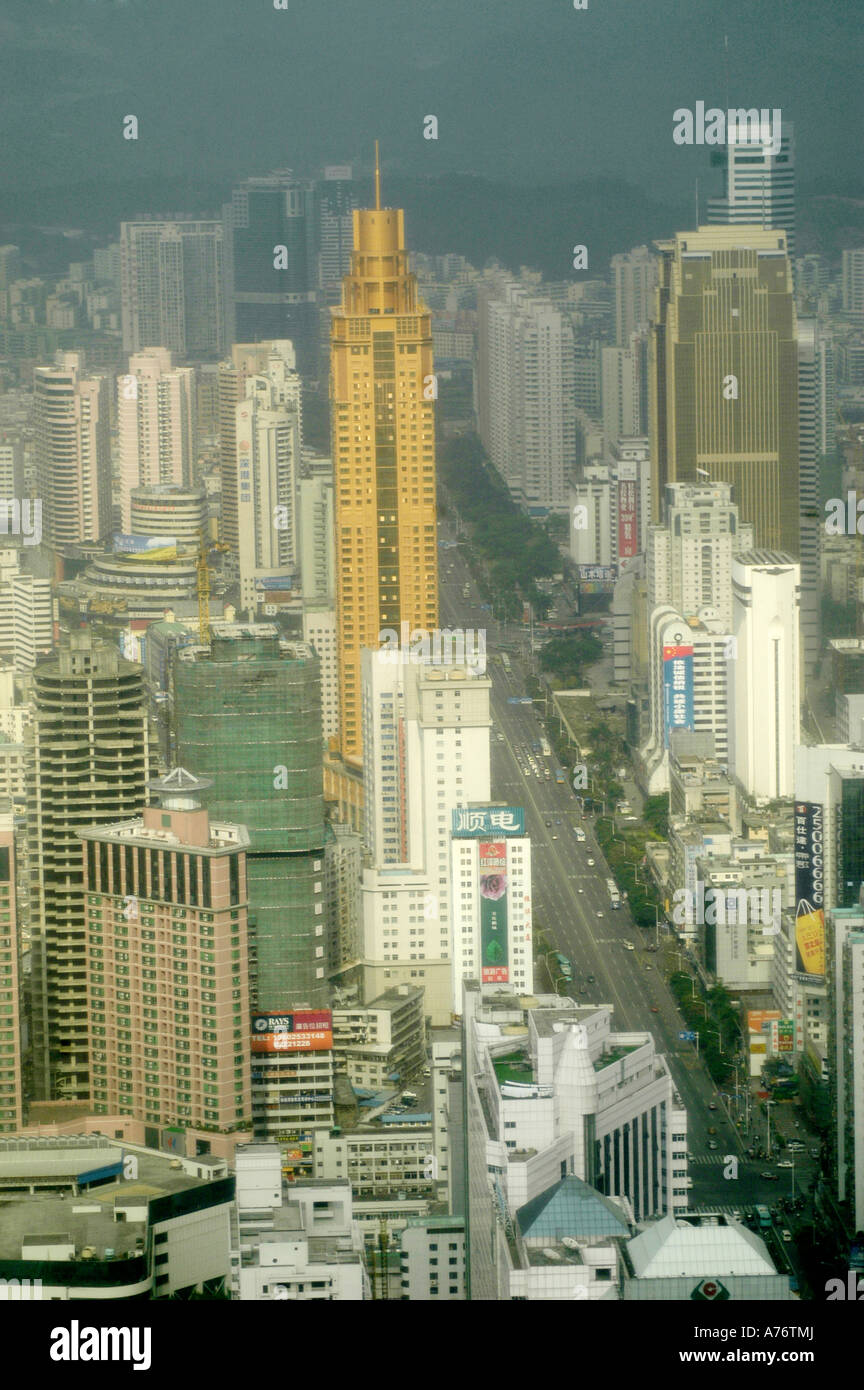 Vista dalla Diwang Edificio, Piazza Shun Hing Shenzhen, Cina Foto Stock