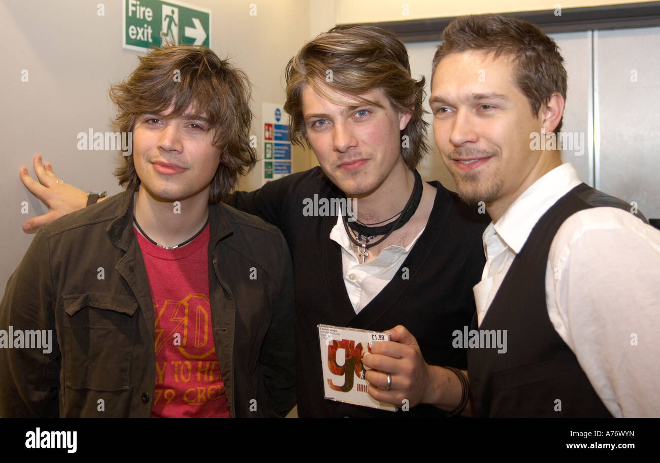 American pop rock band Hanson a HMV, Glasgow, Aprile 2007 Foto Stock