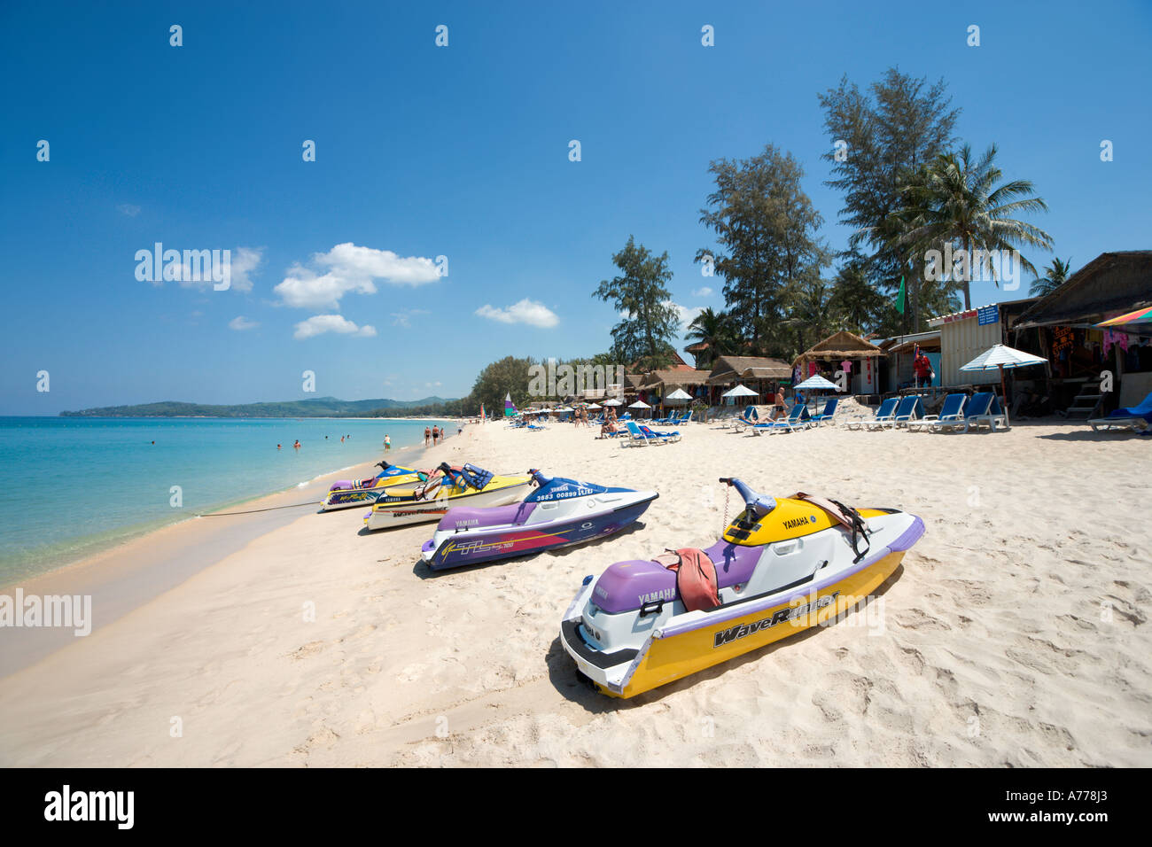 Bang Tao Beach nei pressi di Dusit Laguna e gli hotel Laguna Beach, Phuket, Tailandia Foto Stock