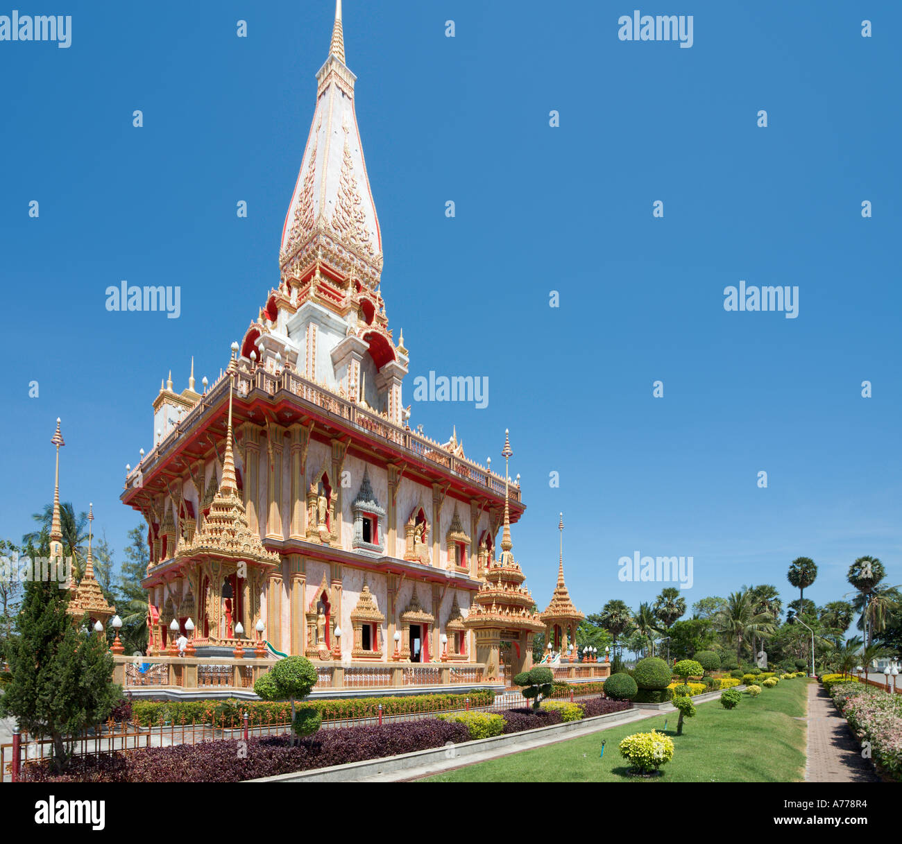 Wat Chalong tempio buddista, Phuket, Tailandia Foto Stock