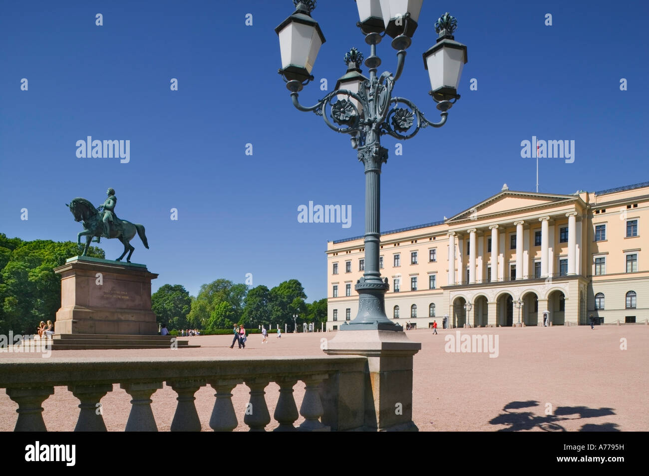 Det Kongelige slott, il Palazzo Reale di Oslo. Foto Stock