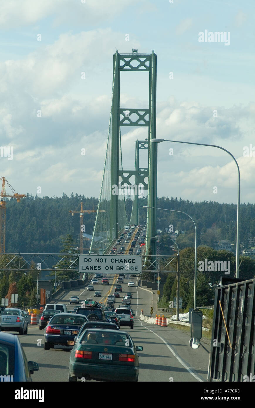 Tacoma Narrows Bridge, nei pressi di Seattle, Washington, Stati Uniti d'America 1950 Foto Stock