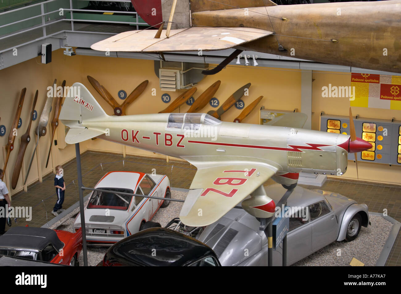 Zlin XIII racing e corriere aereo presso il Museo Nazionale della Tecnica in Holesovice quartiere Praga Repubblica Ceca Foto Stock