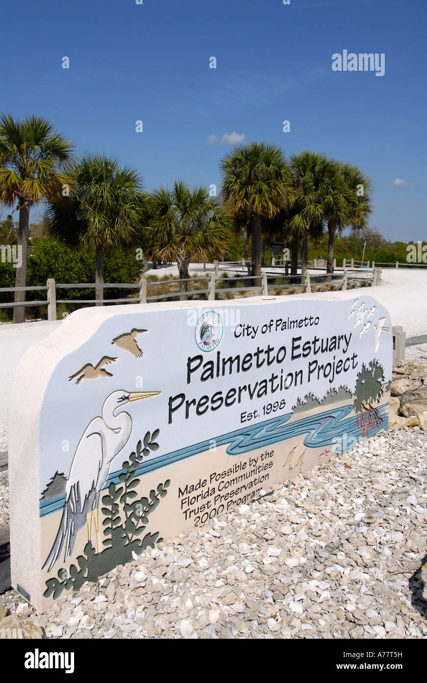 Città di Palmetto Florida FL Fla estuario sale e acqua fresca del sistema filtro Progetto di Conservazione Foto Stock