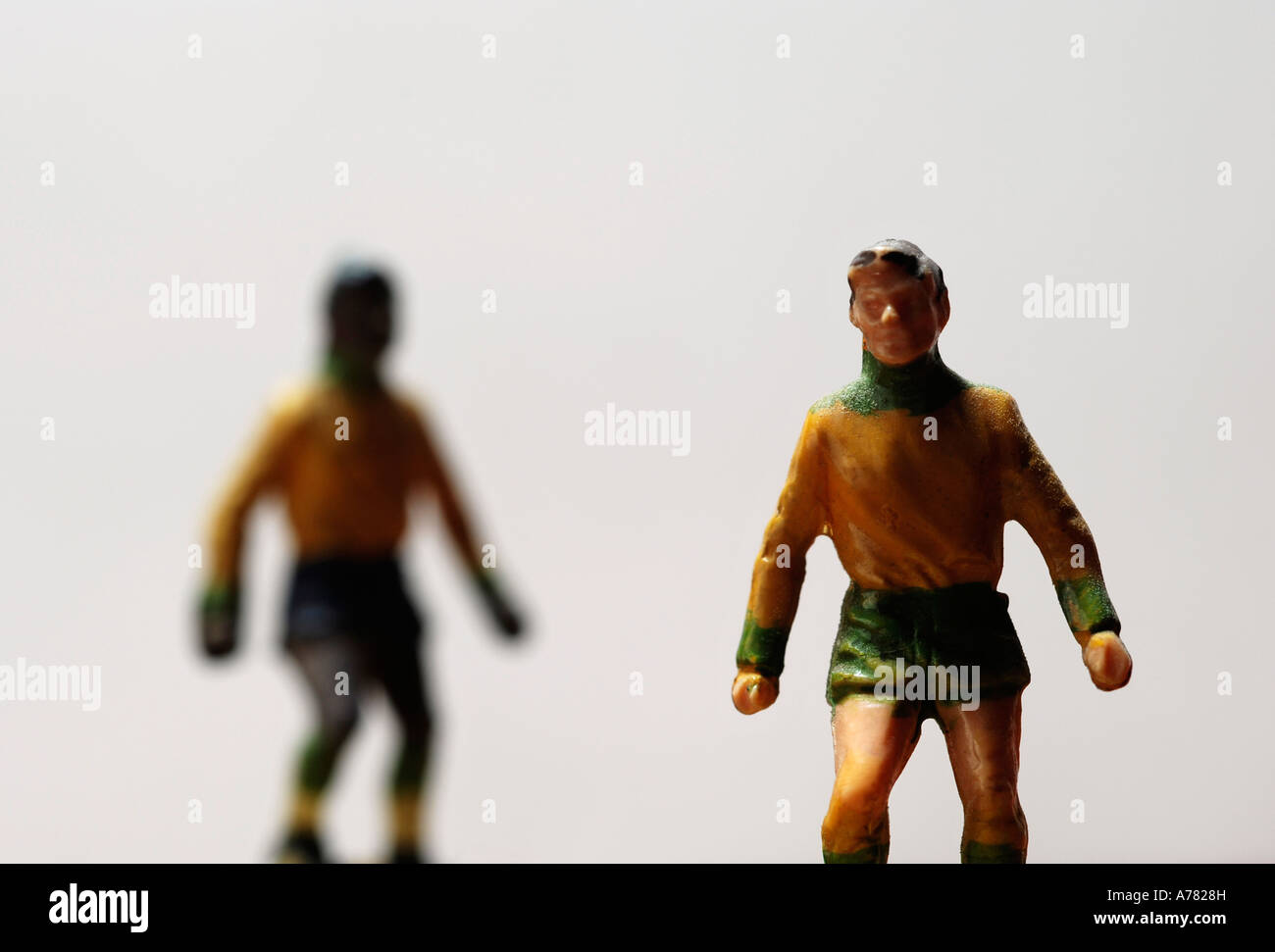 I giocatori di calcio miniatura Foto Stock