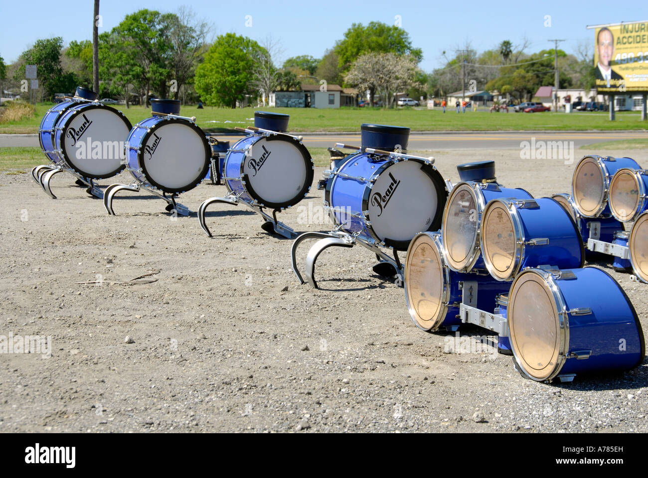 High School Marching Band partecipare al Festival di fragola Parade Plant City Florida FL FLA USA US Foto Stock