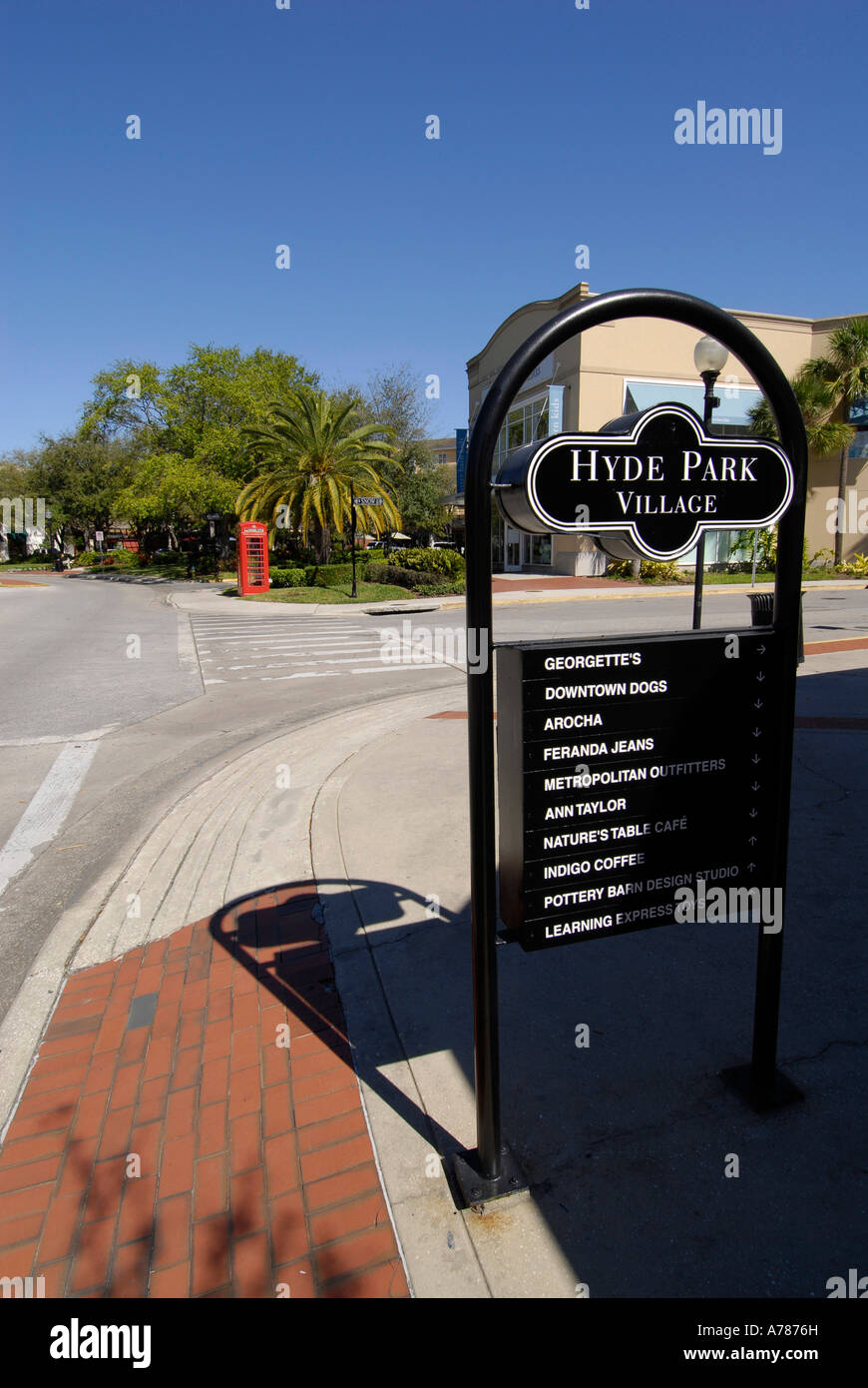 Hyde Park è un pittoresco esclusivo quartiere dello shopping della città di Tampa Florida FL Foto Stock