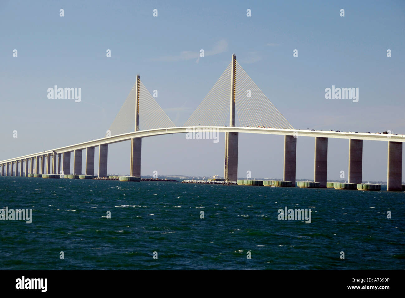 Sunshine Skyway Bridge in Florida Tampa contea di Hillsborough Golfo Occidentale Centrale Foto Stock