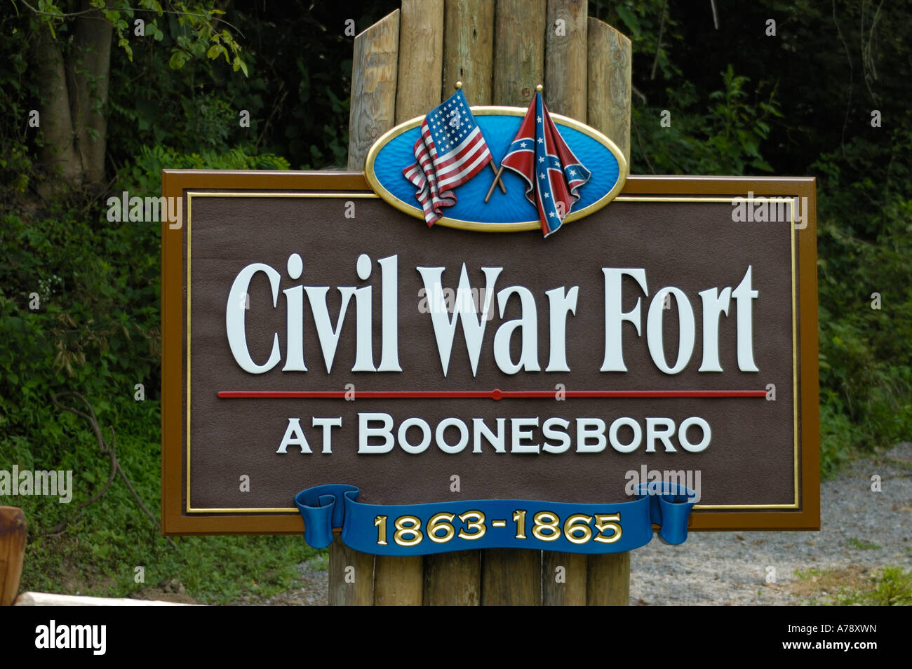 La guerra civile Fort segno Foto Stock
