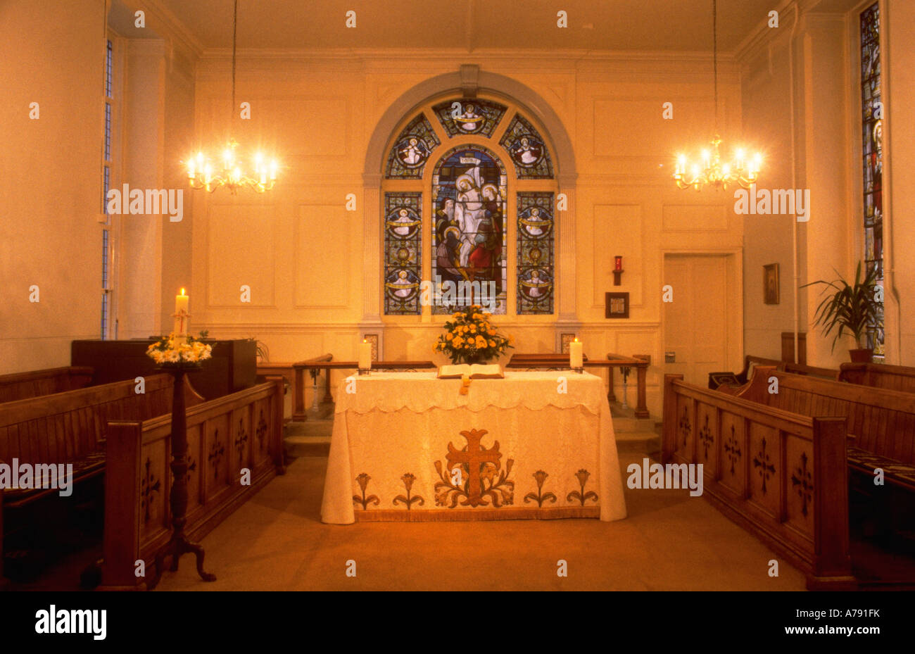 Una fotografia di una cappella dell'ospedale Foto Stock