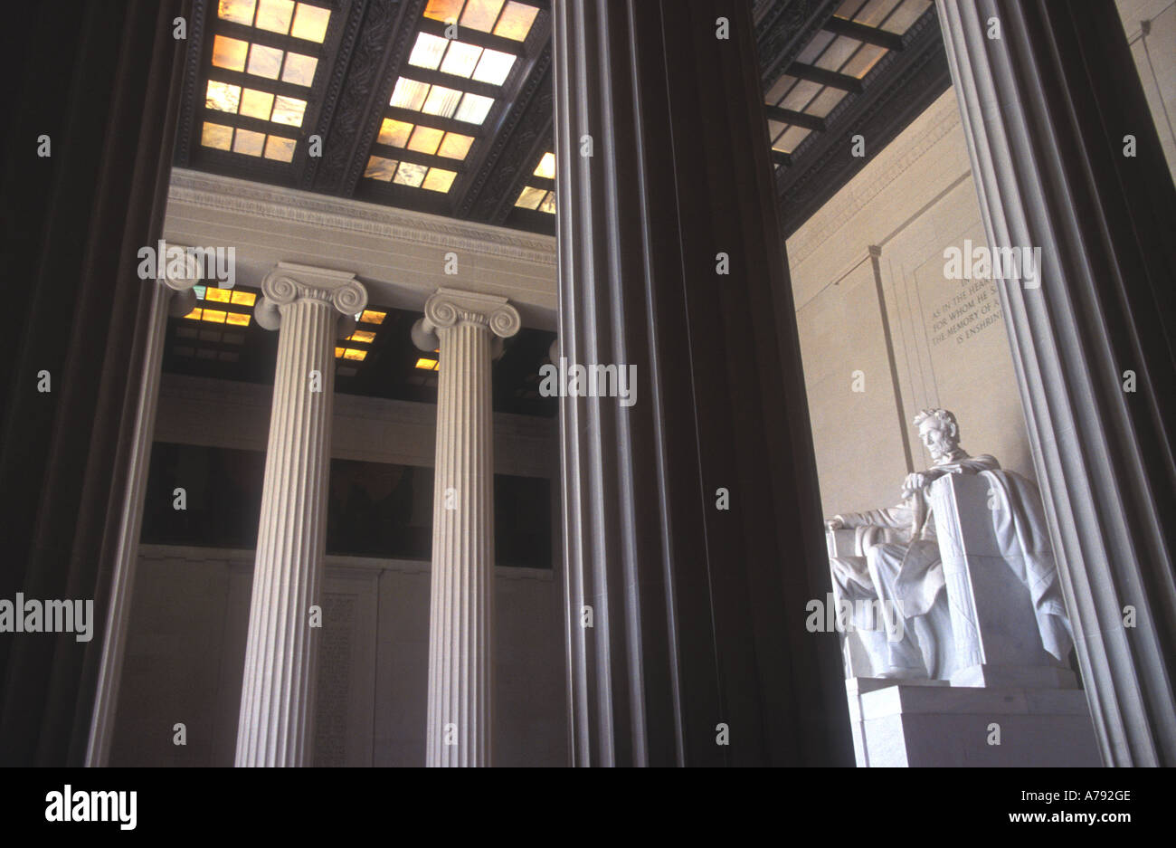 La Abraham Lincoln Memorial a Washington DC Foto Stock