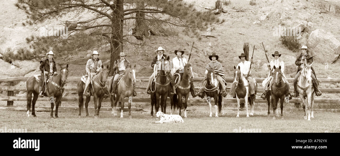 Ranch le mani o i cowboys a Colorado valutazione dude ranch Foto Stock