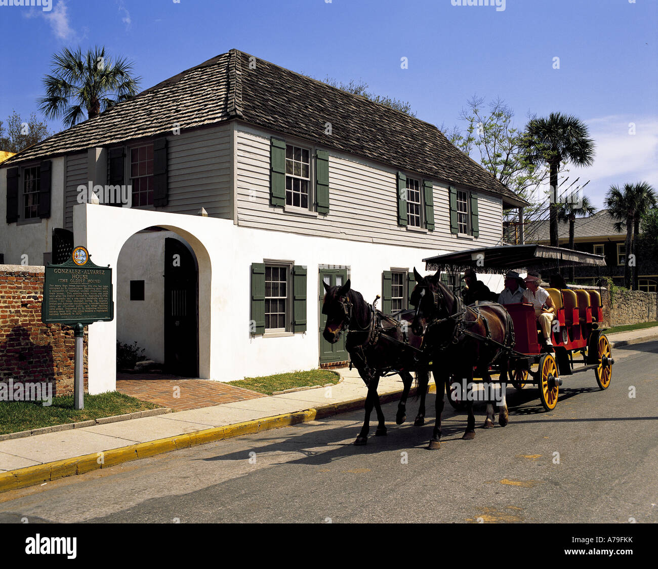 Più antica casa sant'Agostino Florida USA Foto Stock