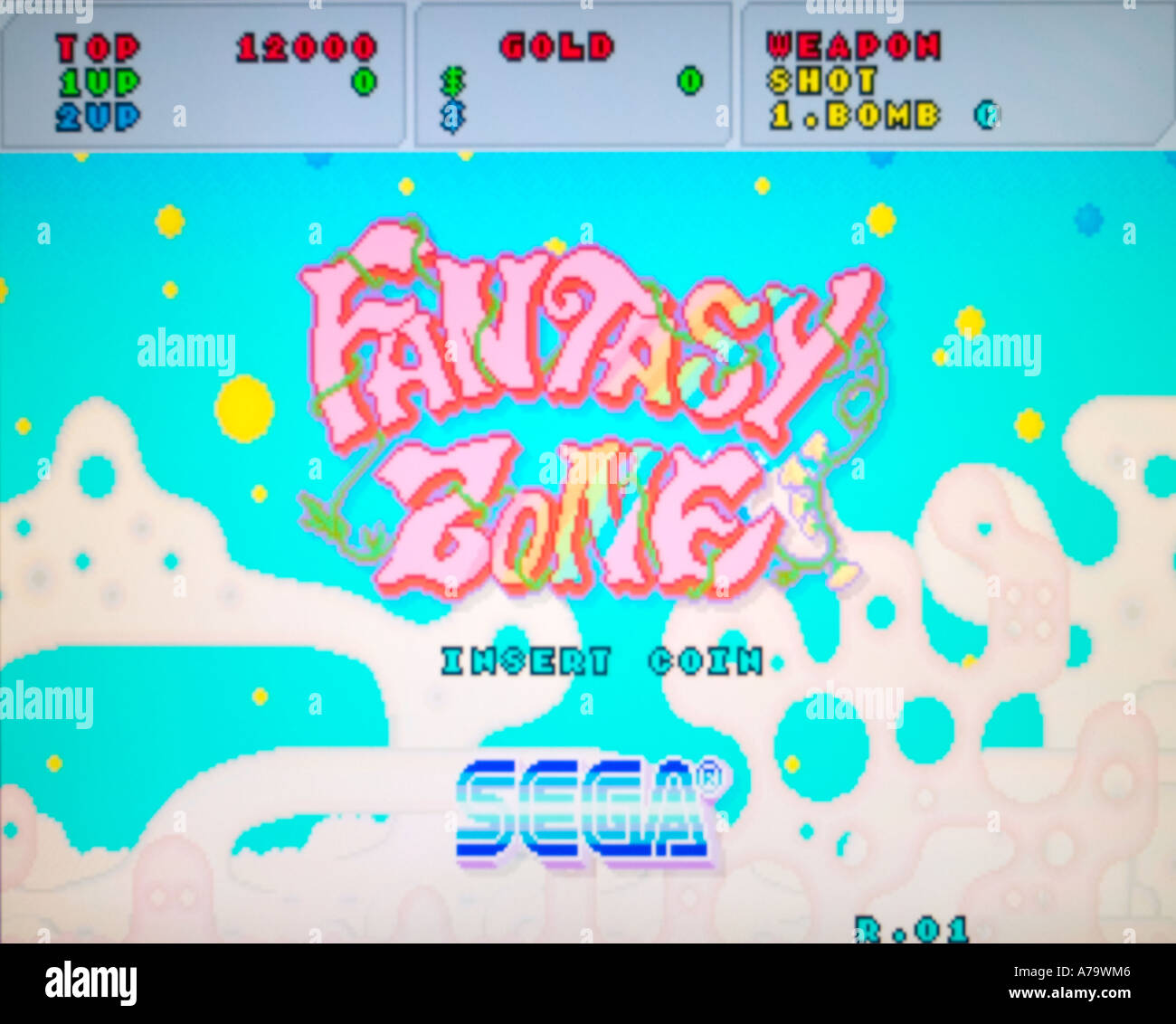 Zona di fantasia Sega 1985 vintage videogioco arcade screenshot - solo uso editoriale Foto Stock