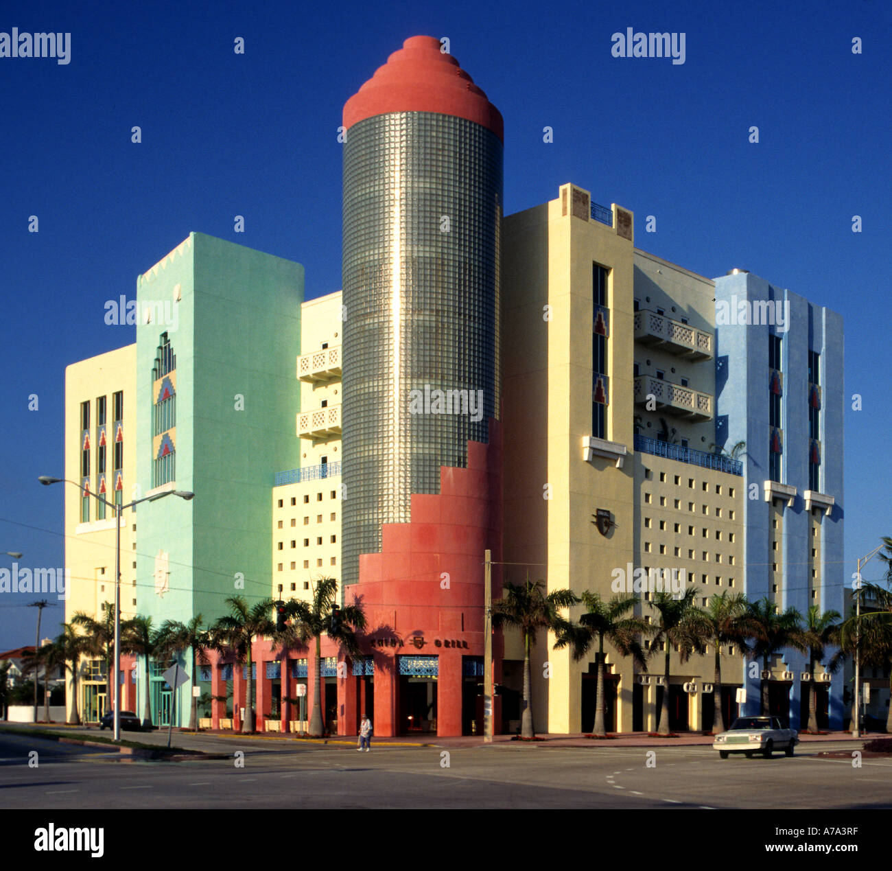 Miami Beach Art Deco storico quartiere Florida USA Foto Stock