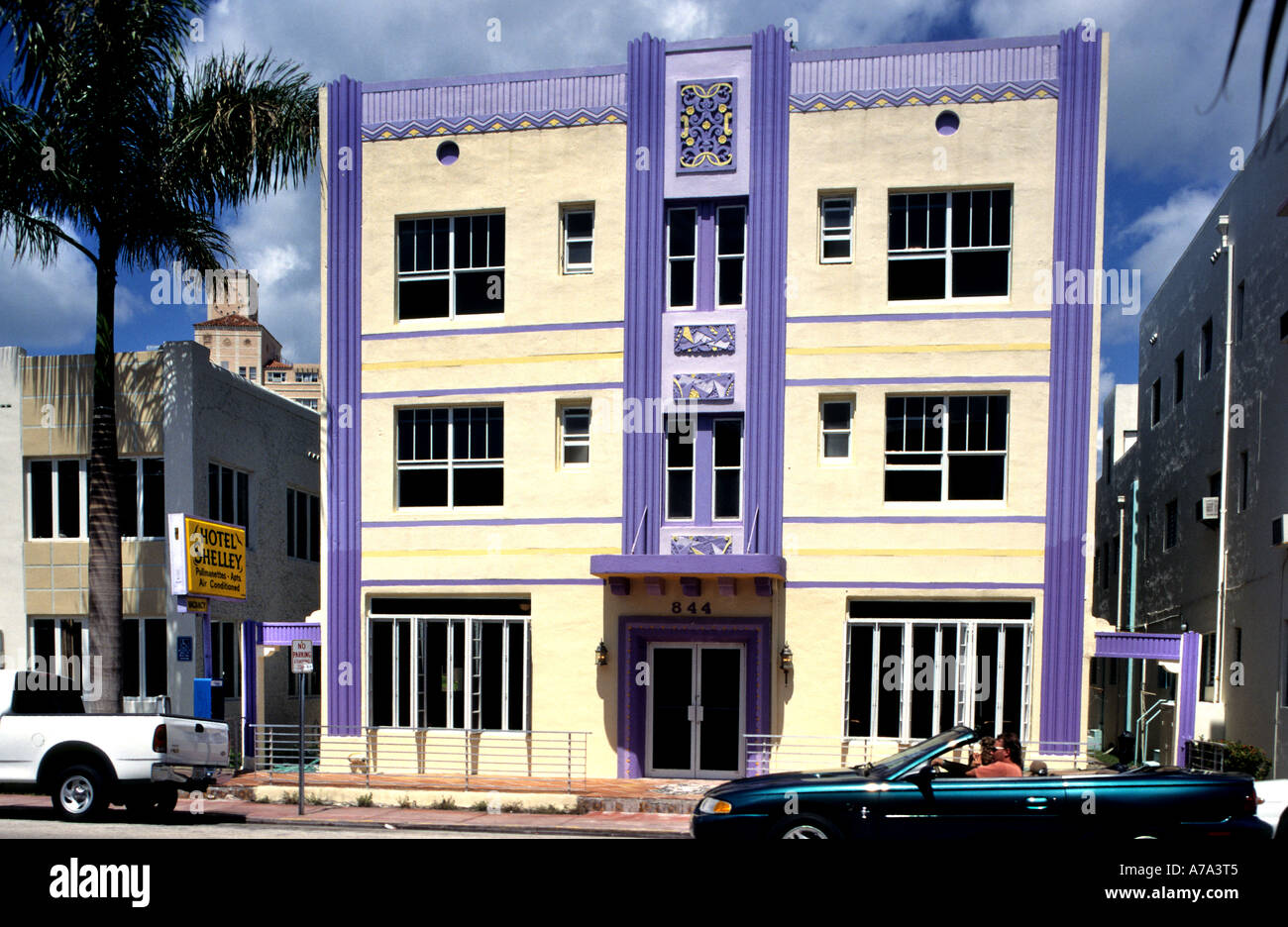 Miami Beach Art Deco storico quartiere Florida USA Foto Stock