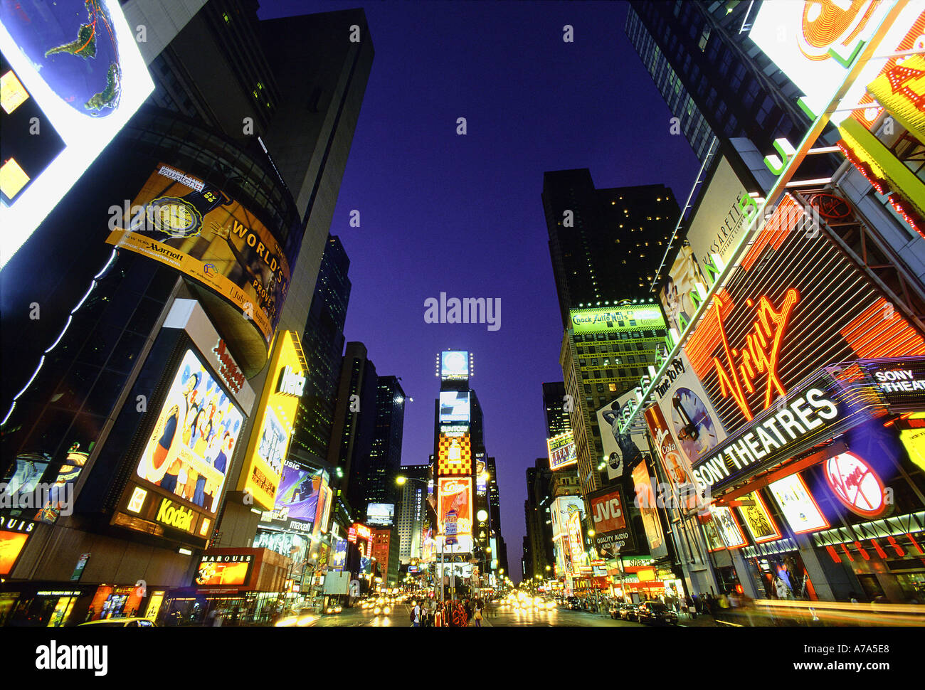 Times Square guardando a Nord Manhattan New York Foto Stock