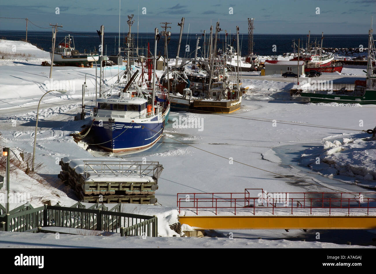 L'Iced oltre il porto di Ste Teresa in Gaspesie Quebec Foto Stock